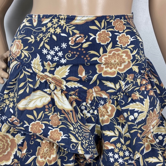 NEW MOTHER FLORAL PRINT RUFFLE MINI SKIRT - Picture 3 of 10